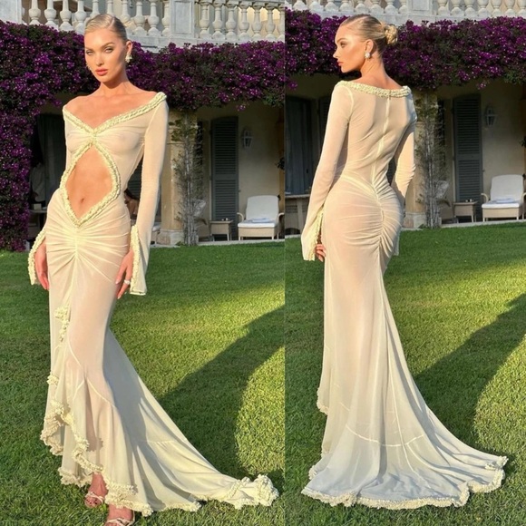 Helsa Hilma Gown Creme Beige NEW with tags Atelier Collection ASO Kendall Jenner - Picture 1 of 14